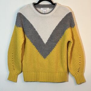 Workshop Sweater Womens Small Yellow Wool Blend Long Sleeve Pullover